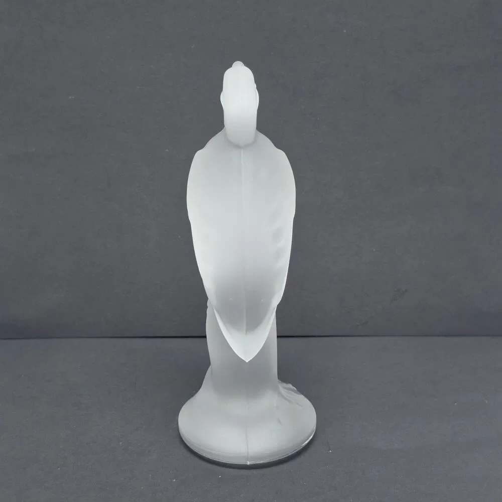 Duncan & Miller Vintage Frosted Glass Large Heron Bird Figurine 6.75